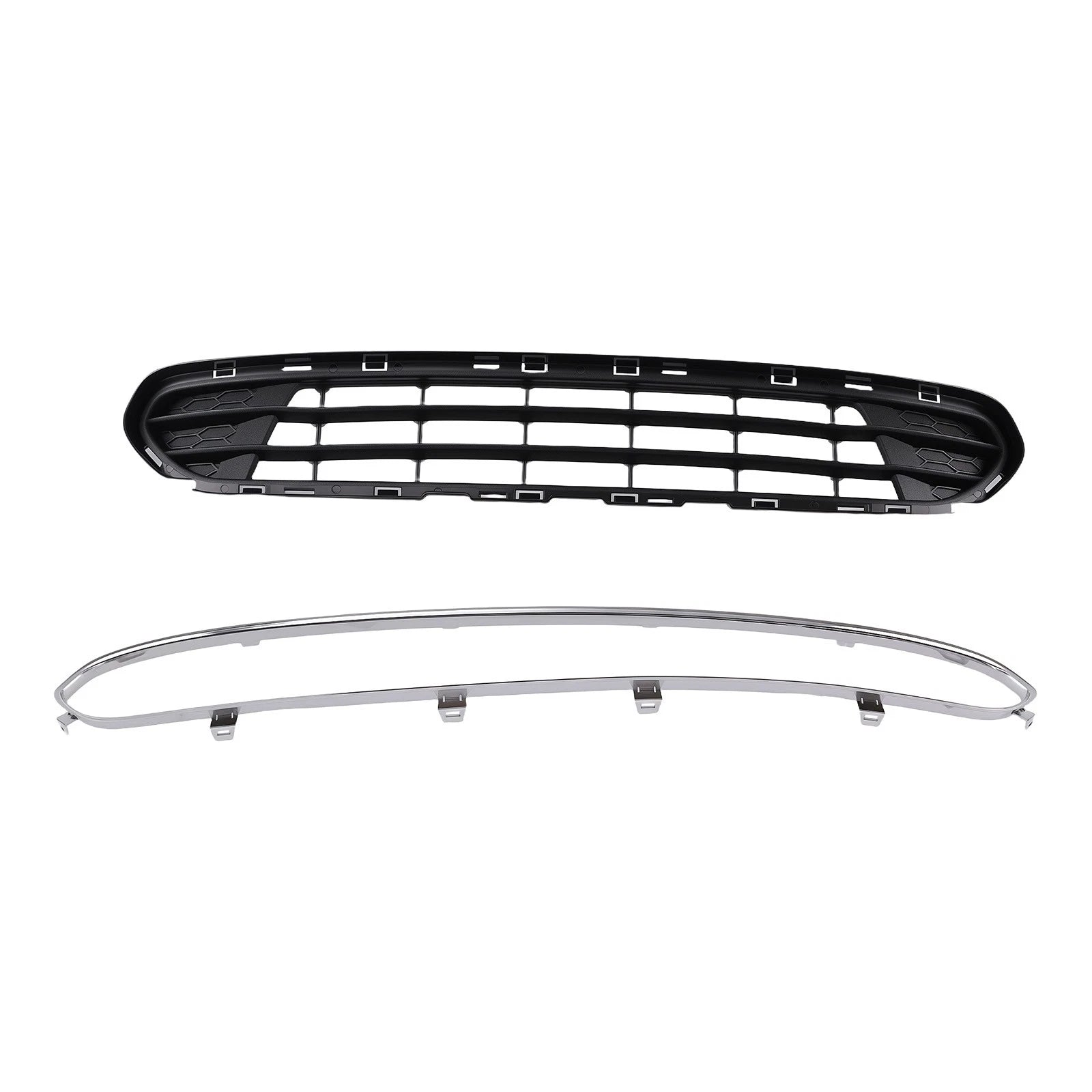Set of 2 Front Bumper Lower Grilles with Chrome Trim for Ford Fusion (2010–2012)