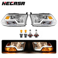 Pair LED Headlights for Dodge Ram 1500 2500 3500 (2009–2018) Chrome