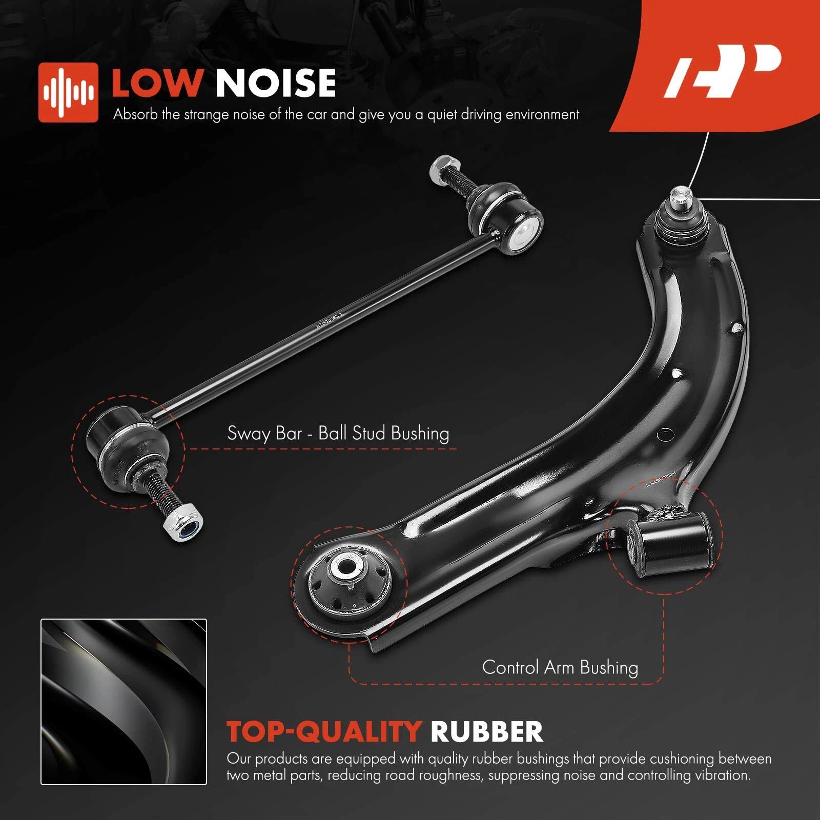 8x Front Control Arm, Sway Bar, Tie Rod & Ball Joint for Nissan Cube (2009–2014)