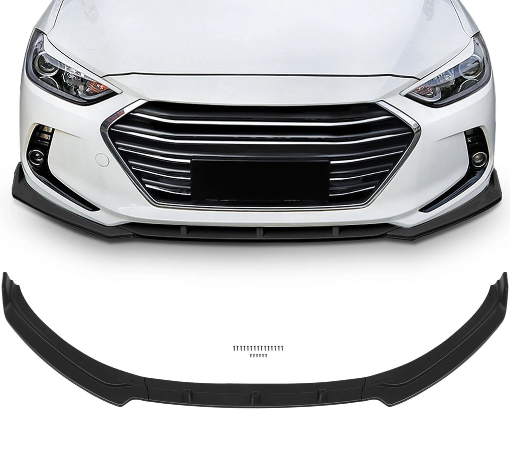 Front Bumper Lip Cover Trim for Hyundai Elantra (2017–2018) Unpainted Black