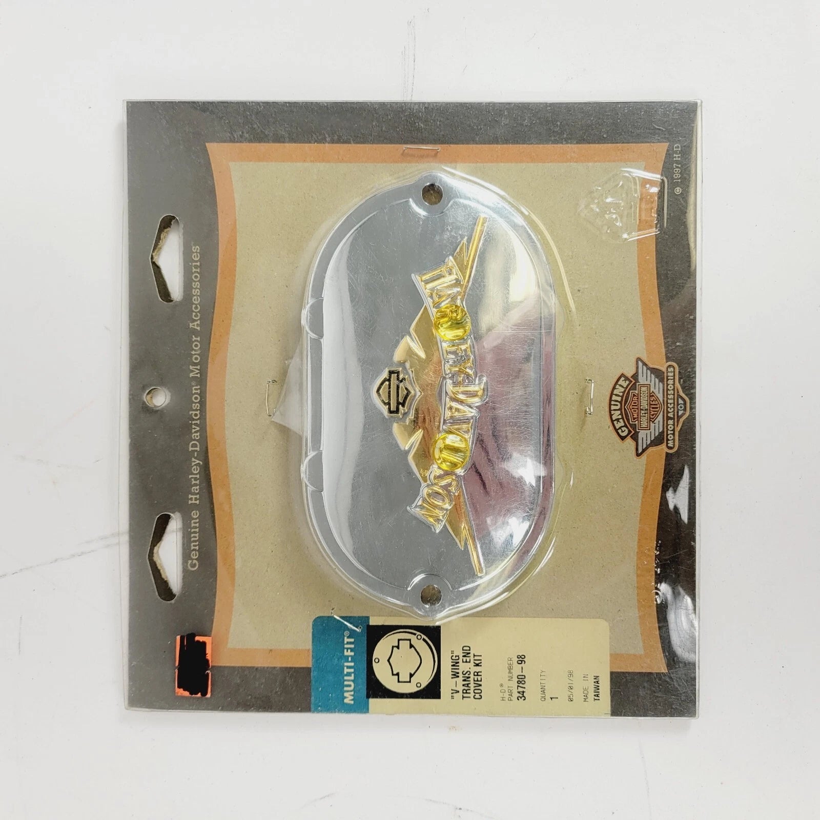 V-Wing Chrome Transmission End Cover Kit for Harley-Davidson (1998) 34780-98
