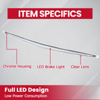 Full LED Third Tail Brake Light for Cadillac DTS (2006–2011) Chrome