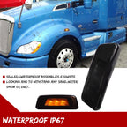 Smoked Lens Amber LED Side Marker Lights for Kenworth T680 T700 T880