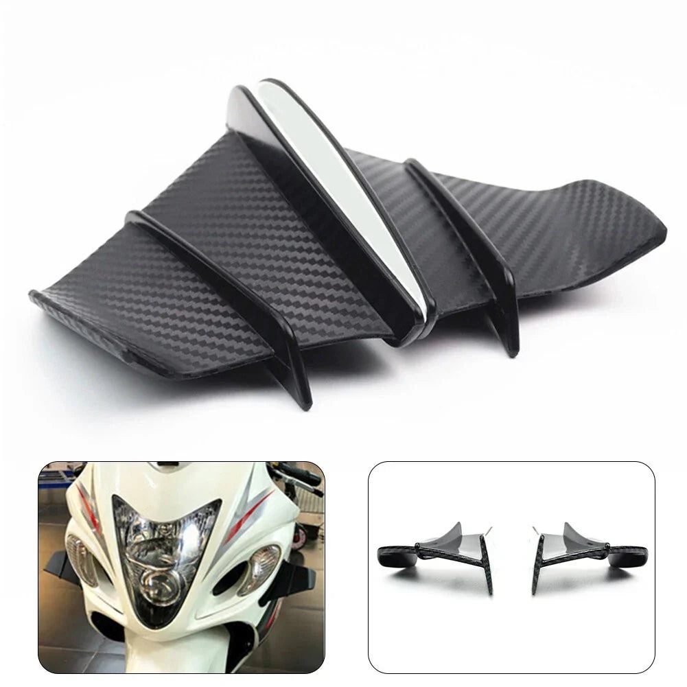 Carbon Fiber Side Winglets Air Deflector Wing Kit/Spoiler for Motorcycle