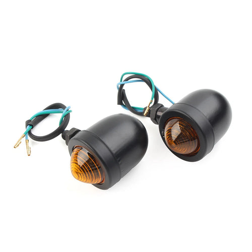 1 Pair Black Turn Signal Lights for Harley (Cafe Racer, Bobber, Chopper)