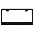 Powder-Coated Black Stainless Steel Wide Bottom 4-Hole License Plate Frame