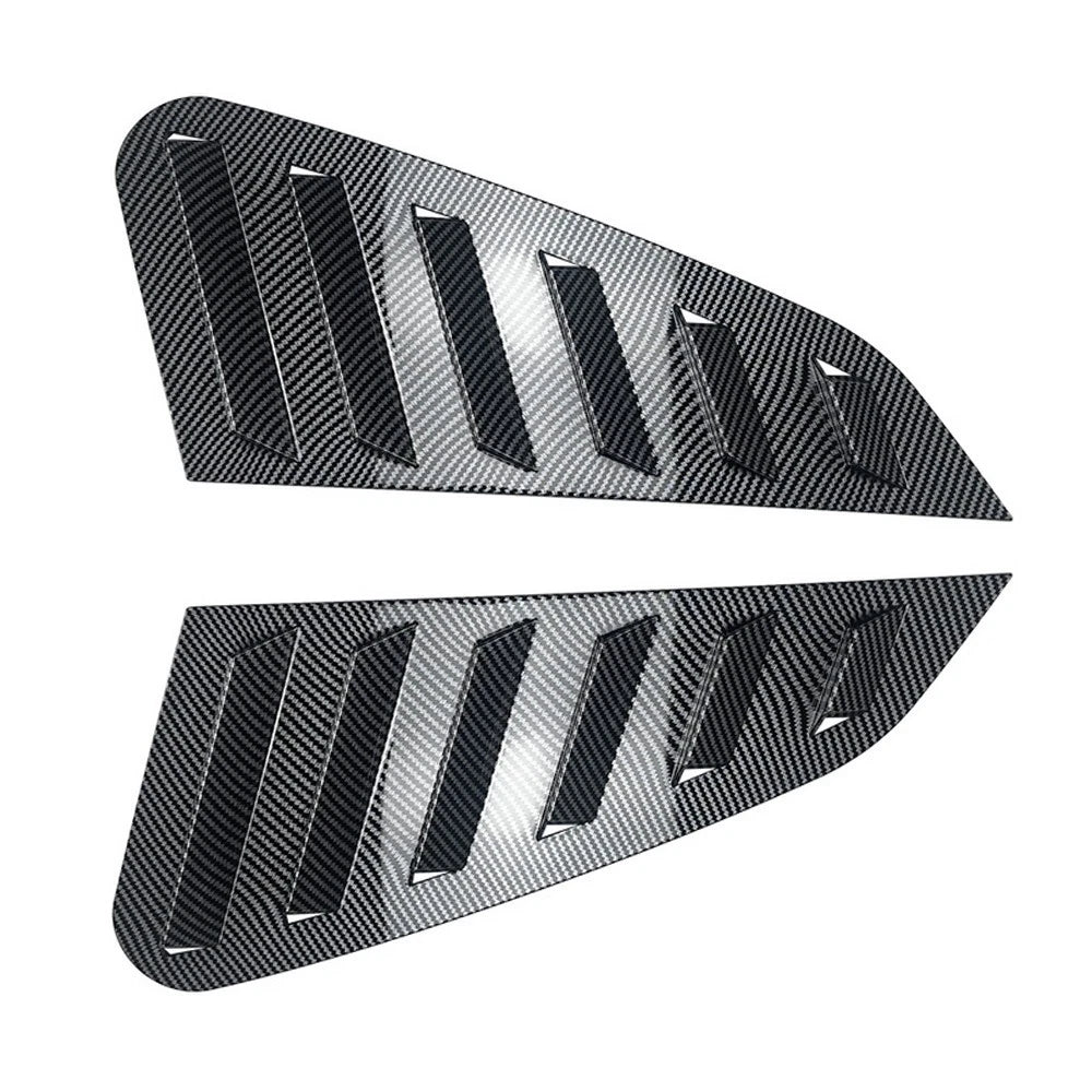 2X Carbon Fiber Look Rear Window Louvers for Subaru WRX (2011–2014)