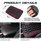 PU Leather Rhombus Seat Central Box Lid Cover Armrest Pad for Black & Wine Red (-)