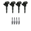 Set of 4 Ignition Coils & Iridium Spark Plugs for Audi A3 A4 A5, VW Jetta Passat (2006–2016)