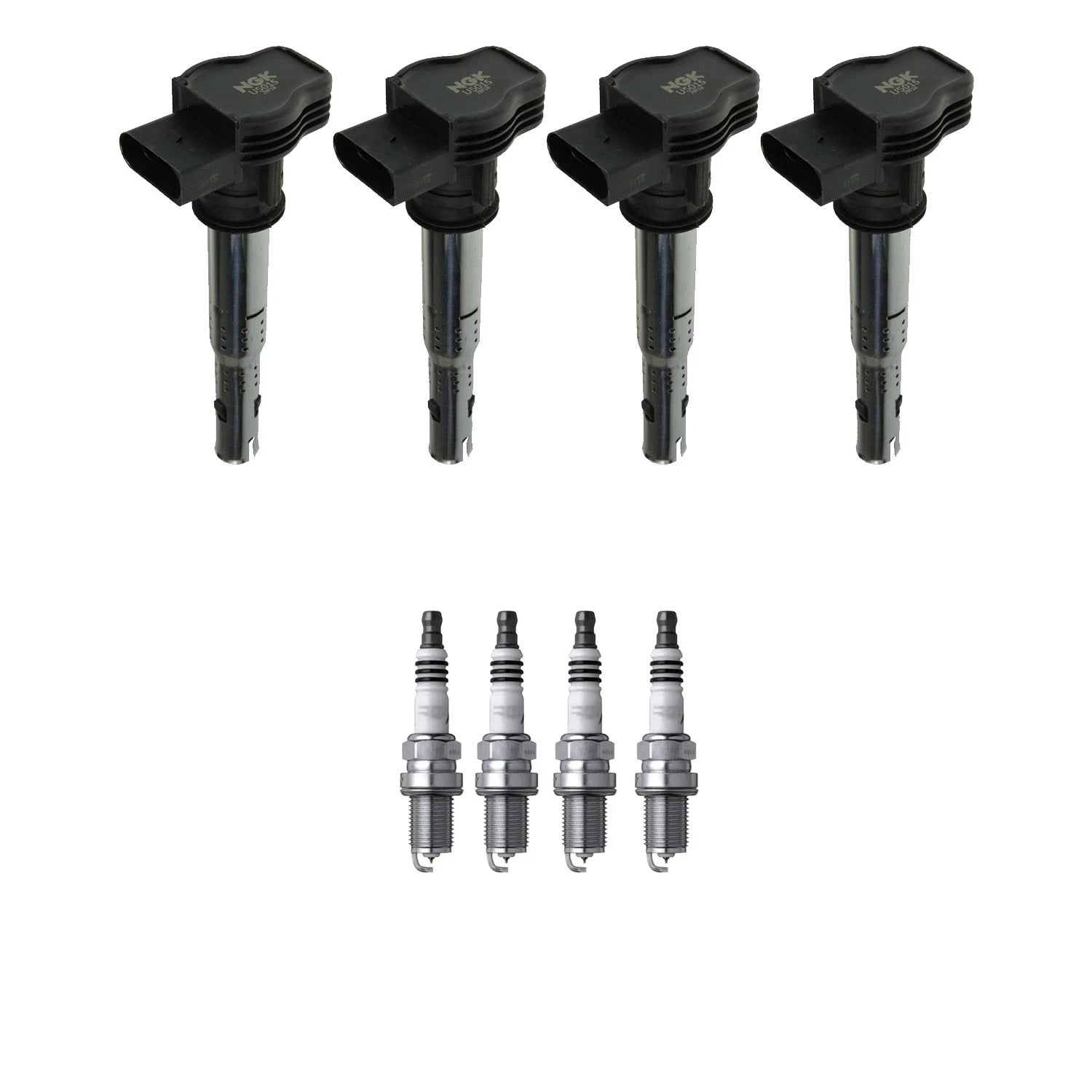 Set of 4 Ignition Coils & Iridium Spark Plugs for Audi A3 A4 A5, VW Jetta Passat (2006–2016)