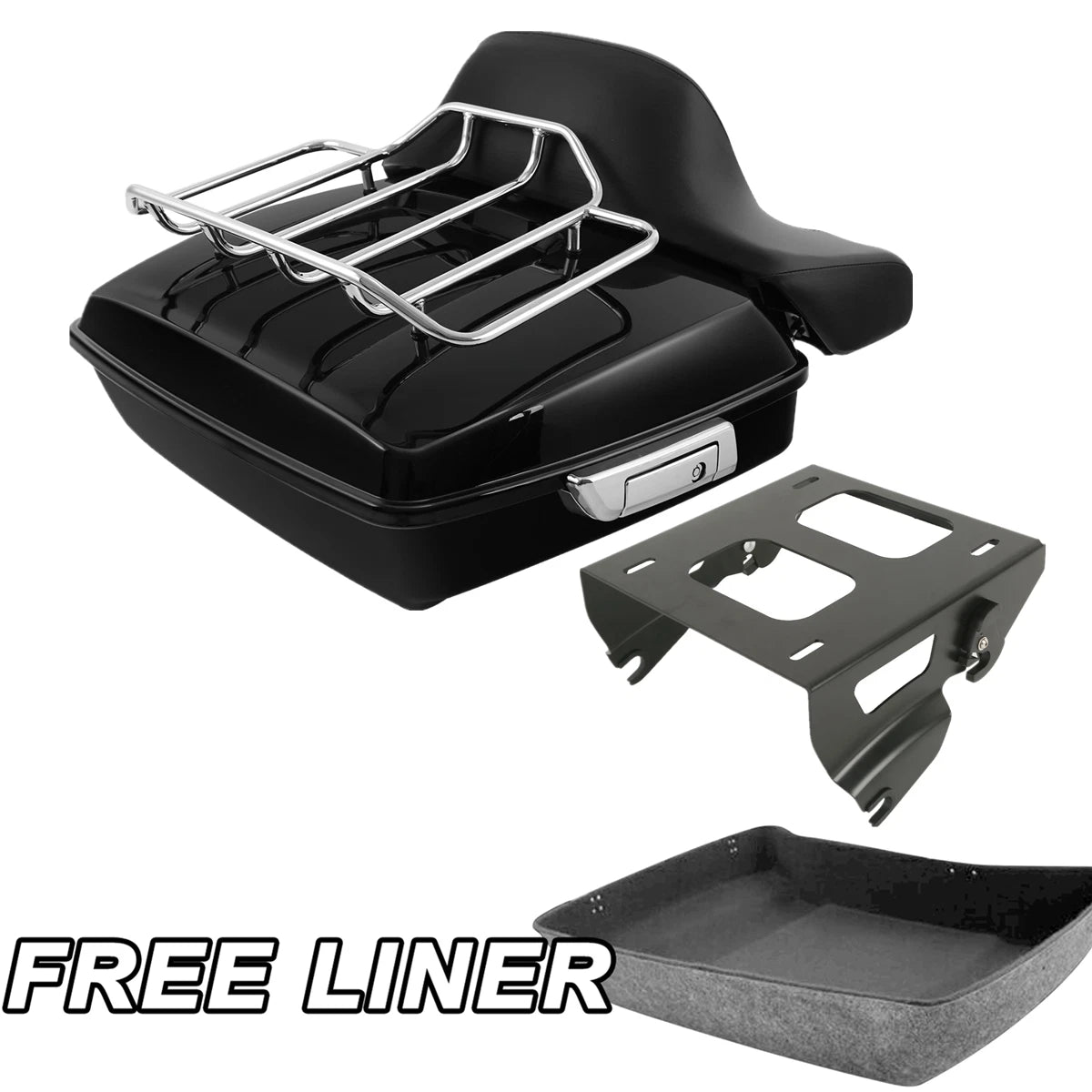 Chopped Trunk Solo Mount Rack Backrest Pad for Harley Electra Glide (2014–2023)