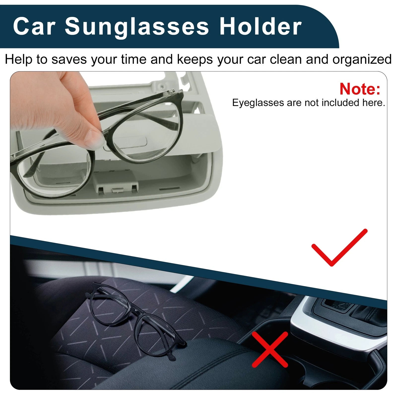 Sunglasses Case for Volkswagen Passat B6 (2005–2011) Grey