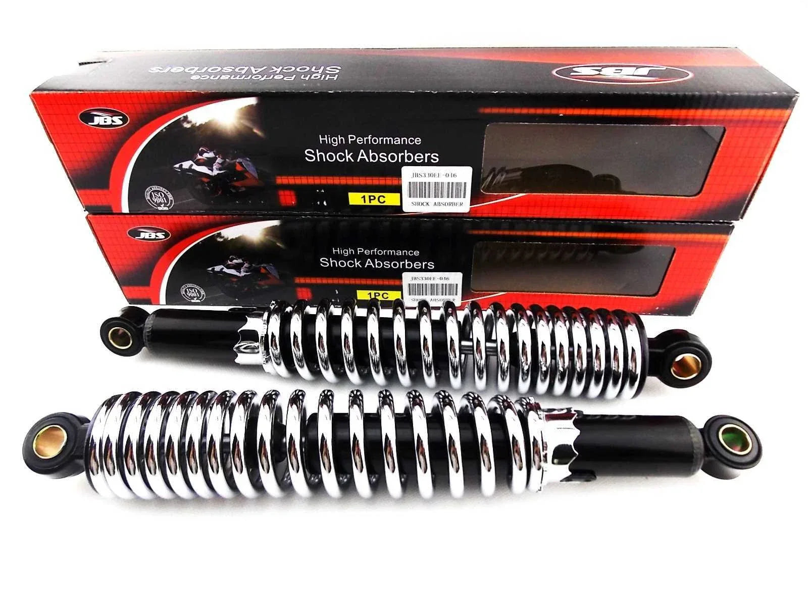 330mm JBS Black/Chrome Rear Shock Absorbers for BSA B44 Shooting Star