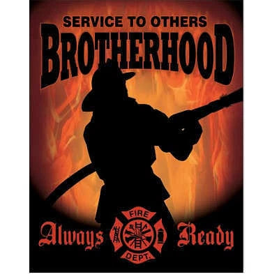 Vintage Replica Tin Metal Sign Fire Engine Dept Helmet 1901