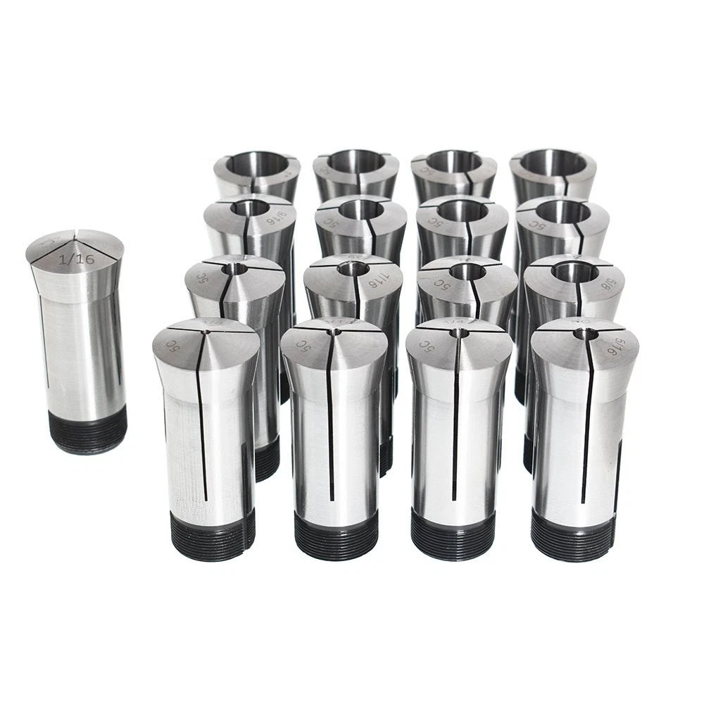 Set of 5C Round Collets for Various Machines (1/16 - 1-1/16")