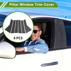 6 Pcs Pillar Window Trim for Chevy Captiva (2019–2023) Carbon Fiber Black