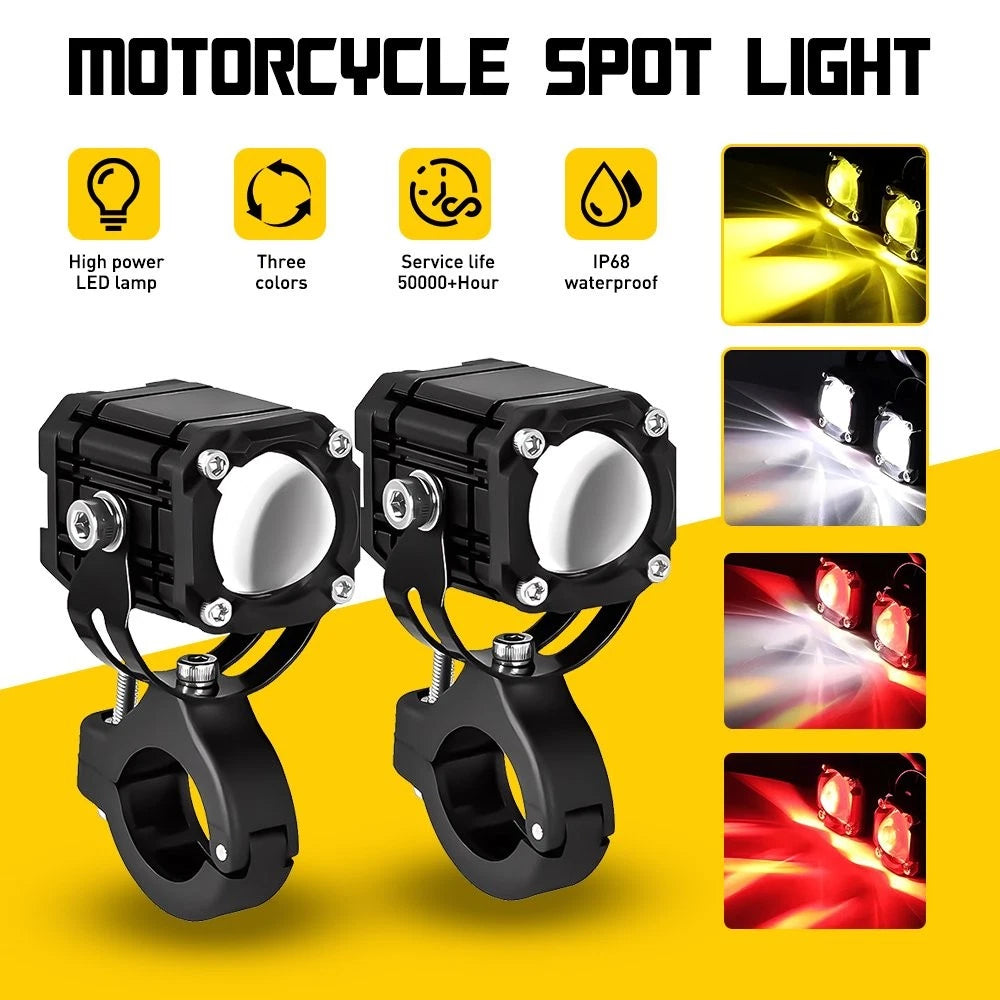 LED Spotlights for Motorcycle (Hi/Low Beam, Fog)