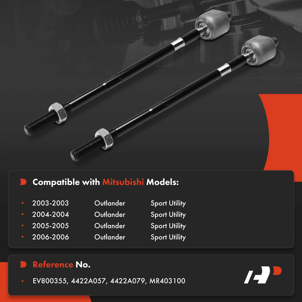 2X Front Inner Tie Rod End for Mitsubishi Outlander (2003-2006)