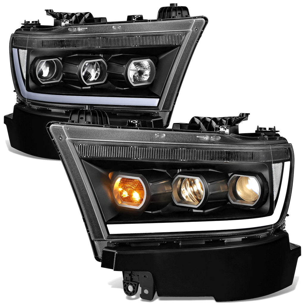 Projector Headlight for Ram 1500 (2019–2024) - Black Housing, Clear Corner