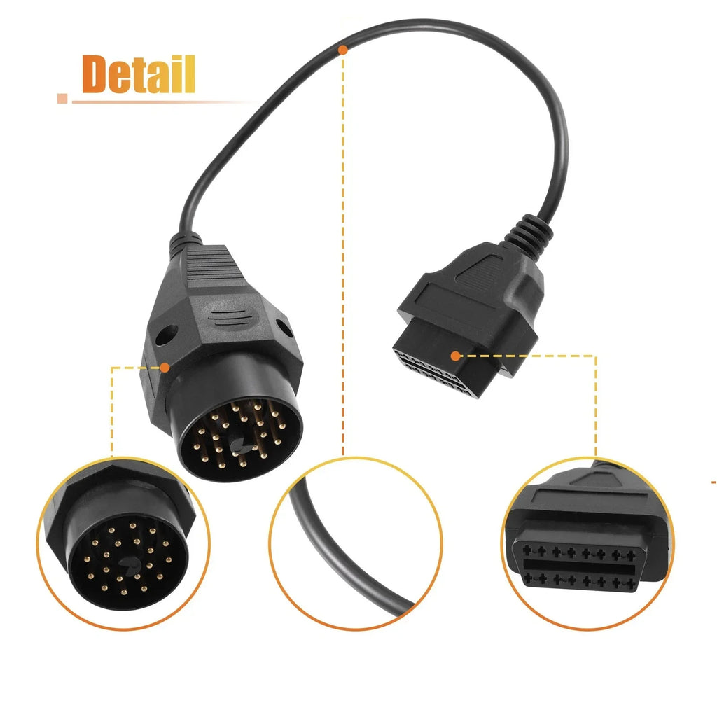 OBD 20-Pin to 16-Pin Diagnostic Tool Adapter Cable for BMW