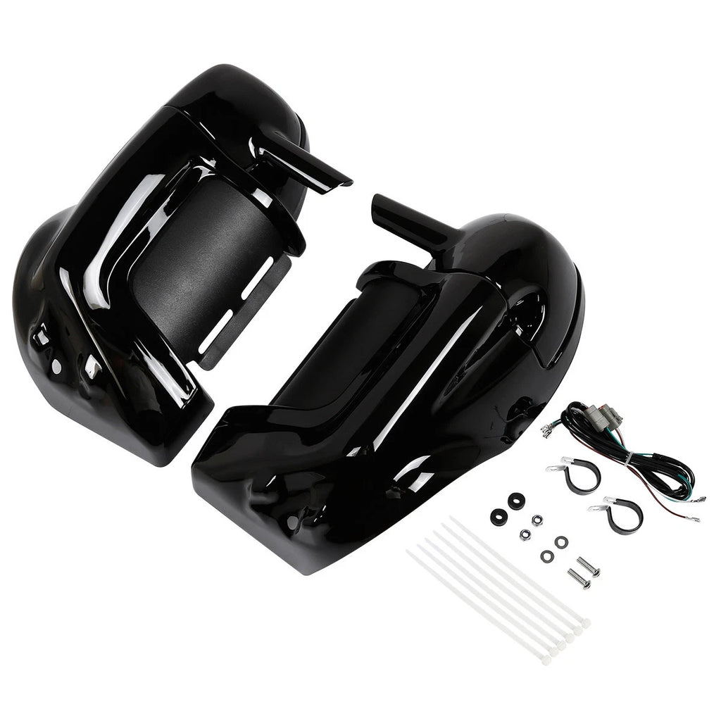 Gloss Black Lower Vented Fairing Speaker Glove Kit for Harley Touring (1983–2013)