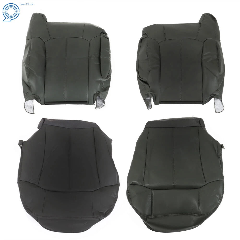 Set of 2 Seat Covers for Chevy Silverado & GMC Sierra (1999–2002) Graphite Leather