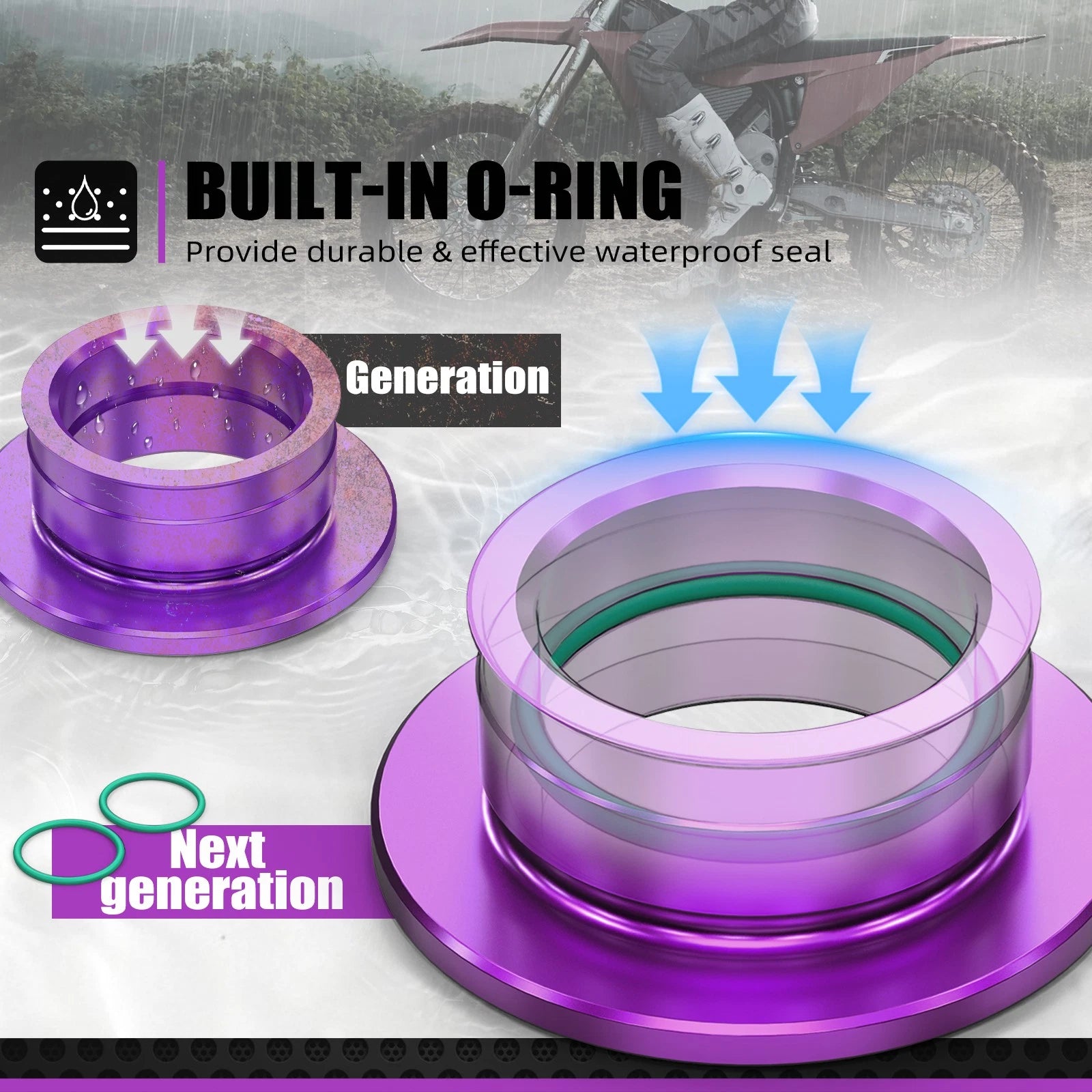 Rear Wheel Spacers Hub Collars for Stark Varg MX (2024–2025) Purple