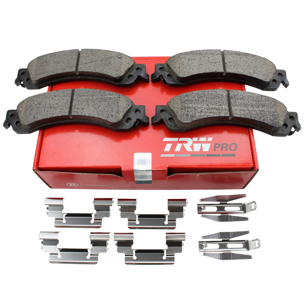 Set of 4 TRW Pro Rear Ceramic Slotted Brake Pads for Cadillac Chevrolet GMC