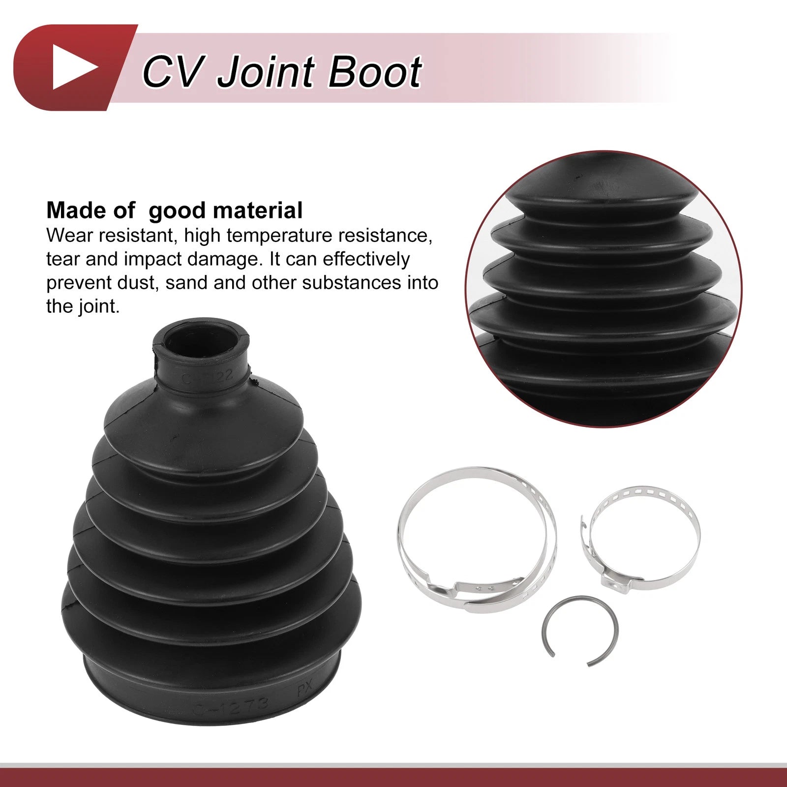 Outer CV Joint Boot Kit w/ Clamps for Mitsubishi Montero (2001–2006) MR528639