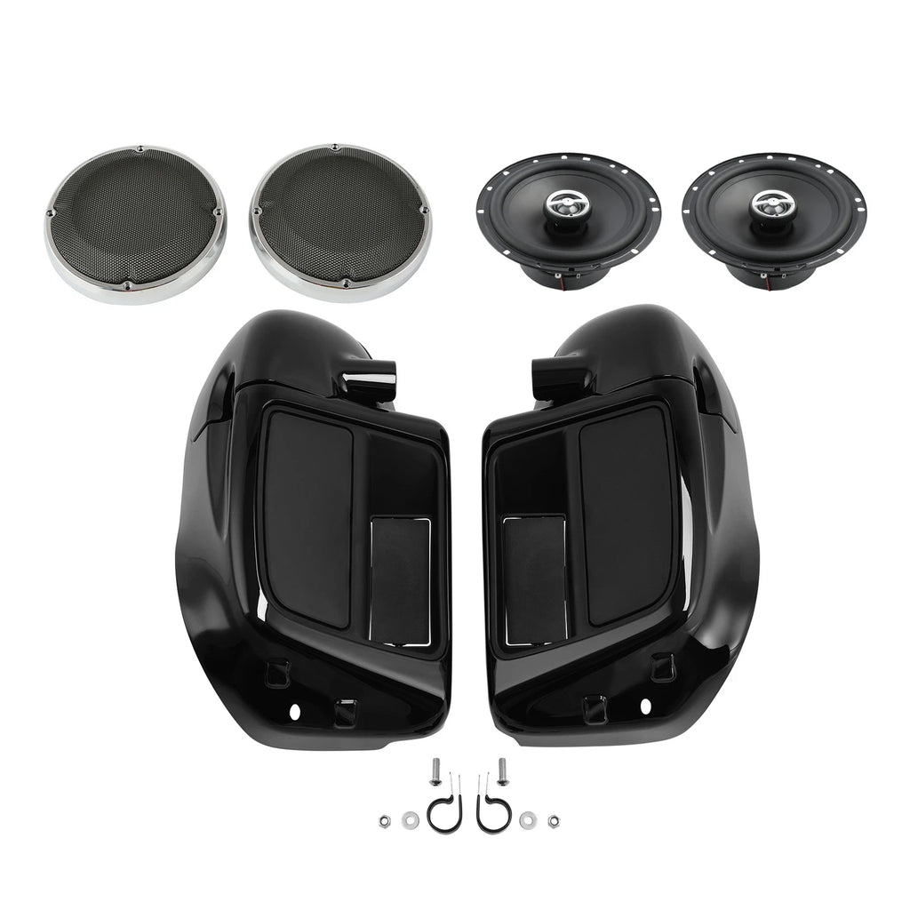 Lower Vented Fairing 6.5" Speakers & Light for Harley Touring FLHT FLHX (2014–2024)