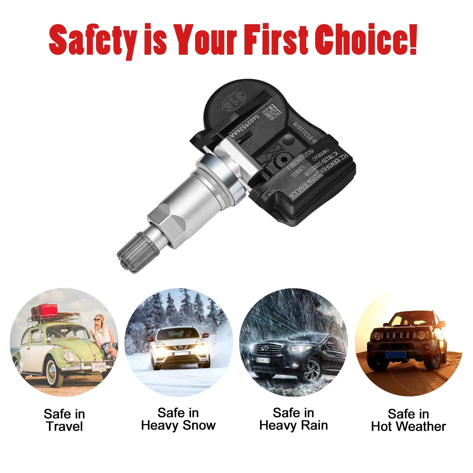 4-Pack Tire Pressure Sensors for Jeep Commander (2006-2007)
