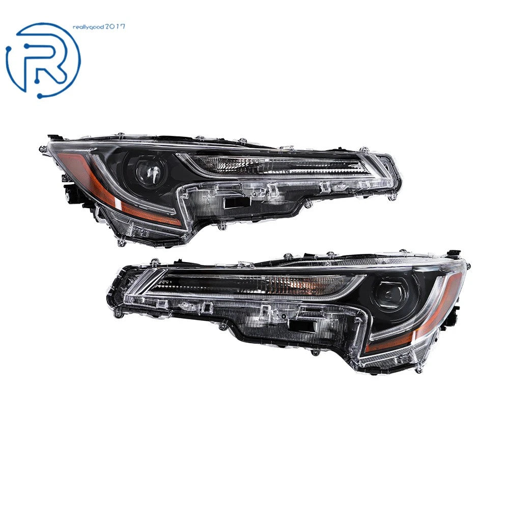 Set of 2 LED Headlights Assembly for Toyota Corolla (2023–2024) Black