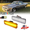 Clear Amber LED Front Bumper Side Marker Lights for El Camino & Caballero (1982–1987)