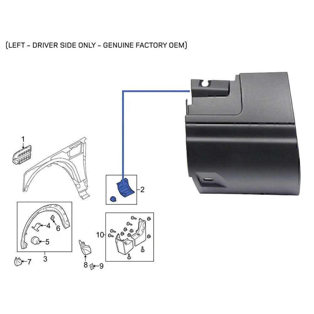 Fender Side Corner Protector Molding for Land Rover LR3 LR4 (2005-2016)