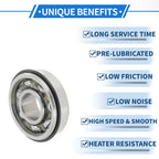 6000NR Deep Groove Ball Bearing for Scooter Skateboard Wheel (10x26x8mm)