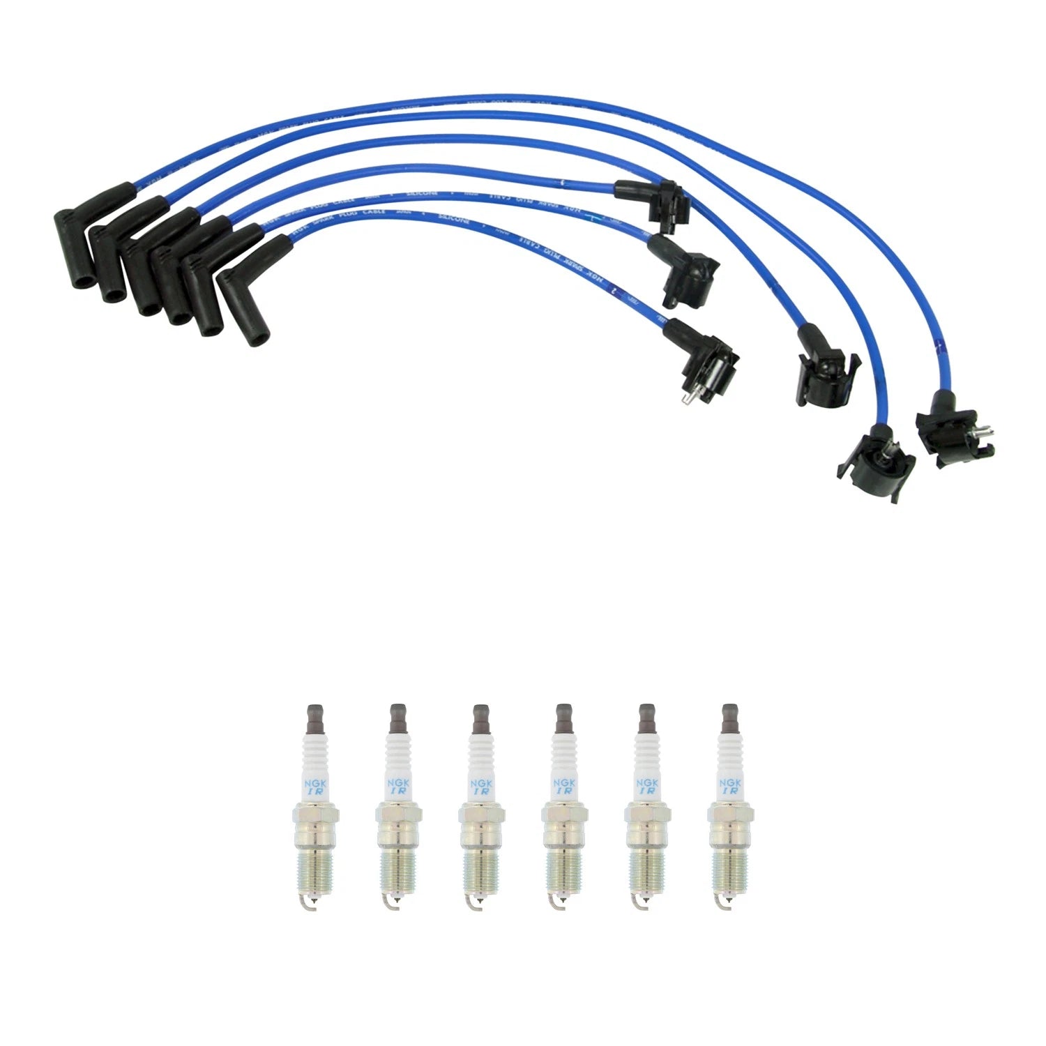 NGK Wire Set & 6 Laser Iridium Spark Plugs for Ford Explorer Ranger (2000–2010)