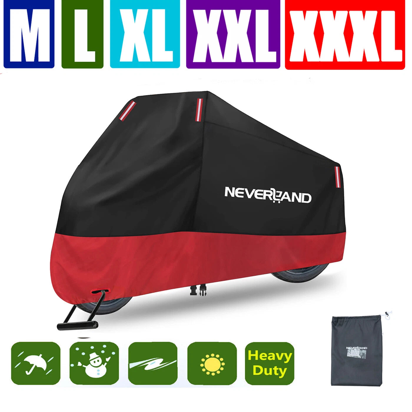 Motorcycle Cover for M-4XL (Waterproof, Outdoor, UV Protect)