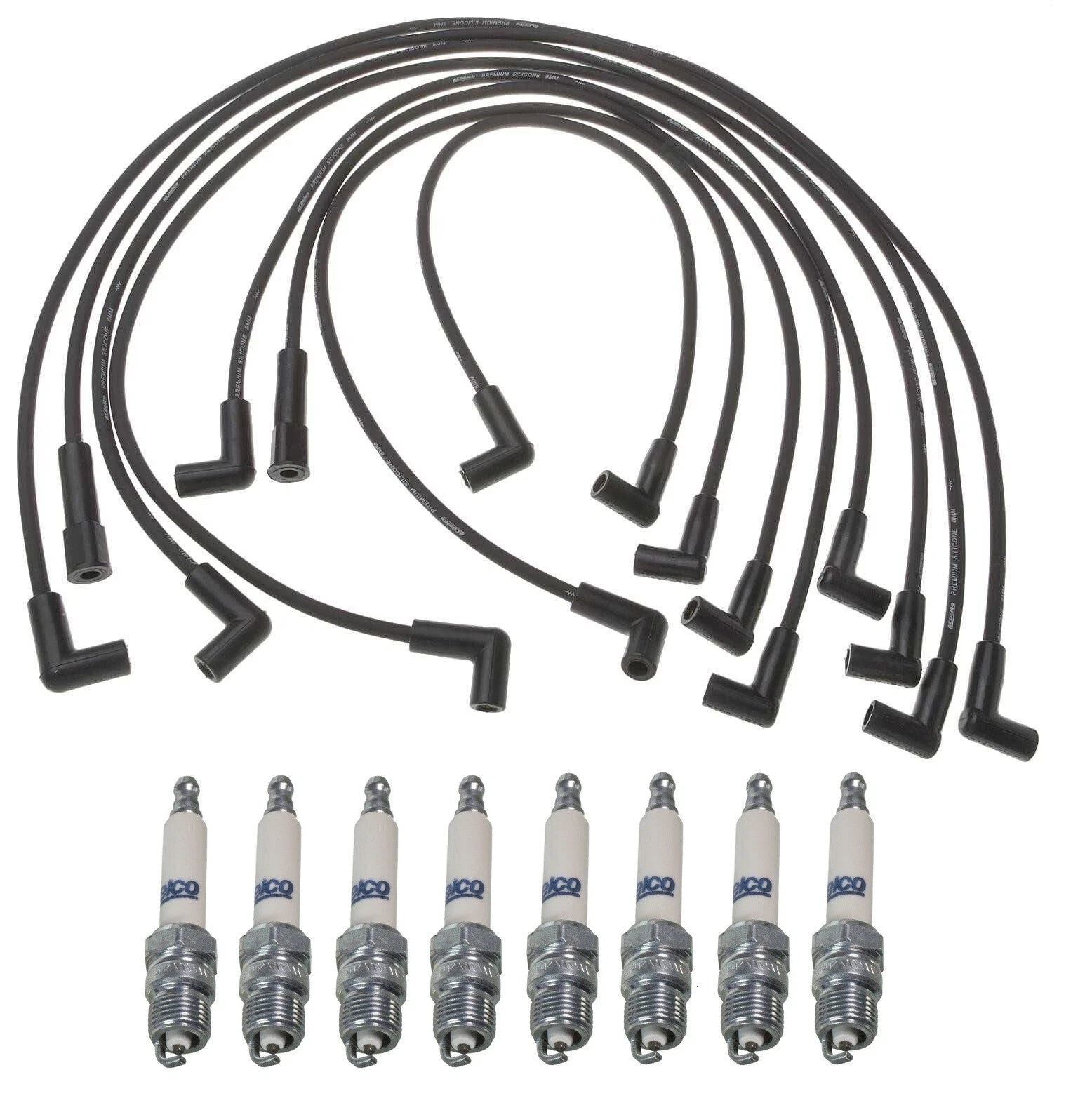 Pro Ignition Wire Set & 8 ACDelco Spark Plugs for Chevy GMC 5.7 V8 (1996–2002)