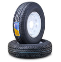 2 WINDA Trailer Tire ST235/80R16 10-Ply E 123L 8 Lug 6.5" White Spoke Rim