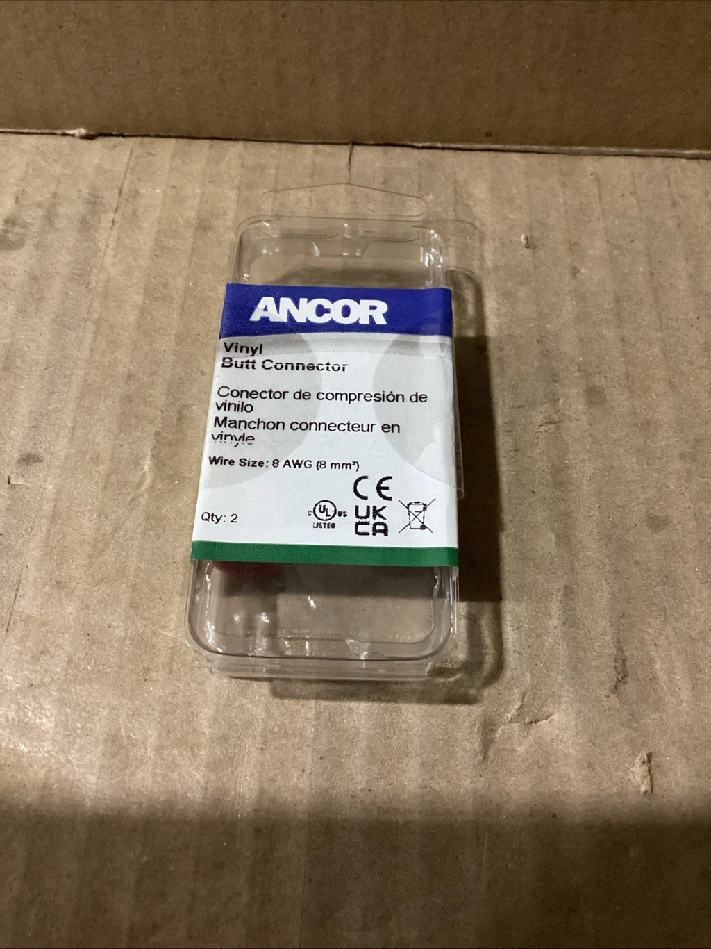 2X Insulated Vinyl Butt Connector 8 AWG for Ancor 230130 (New Old Stock)