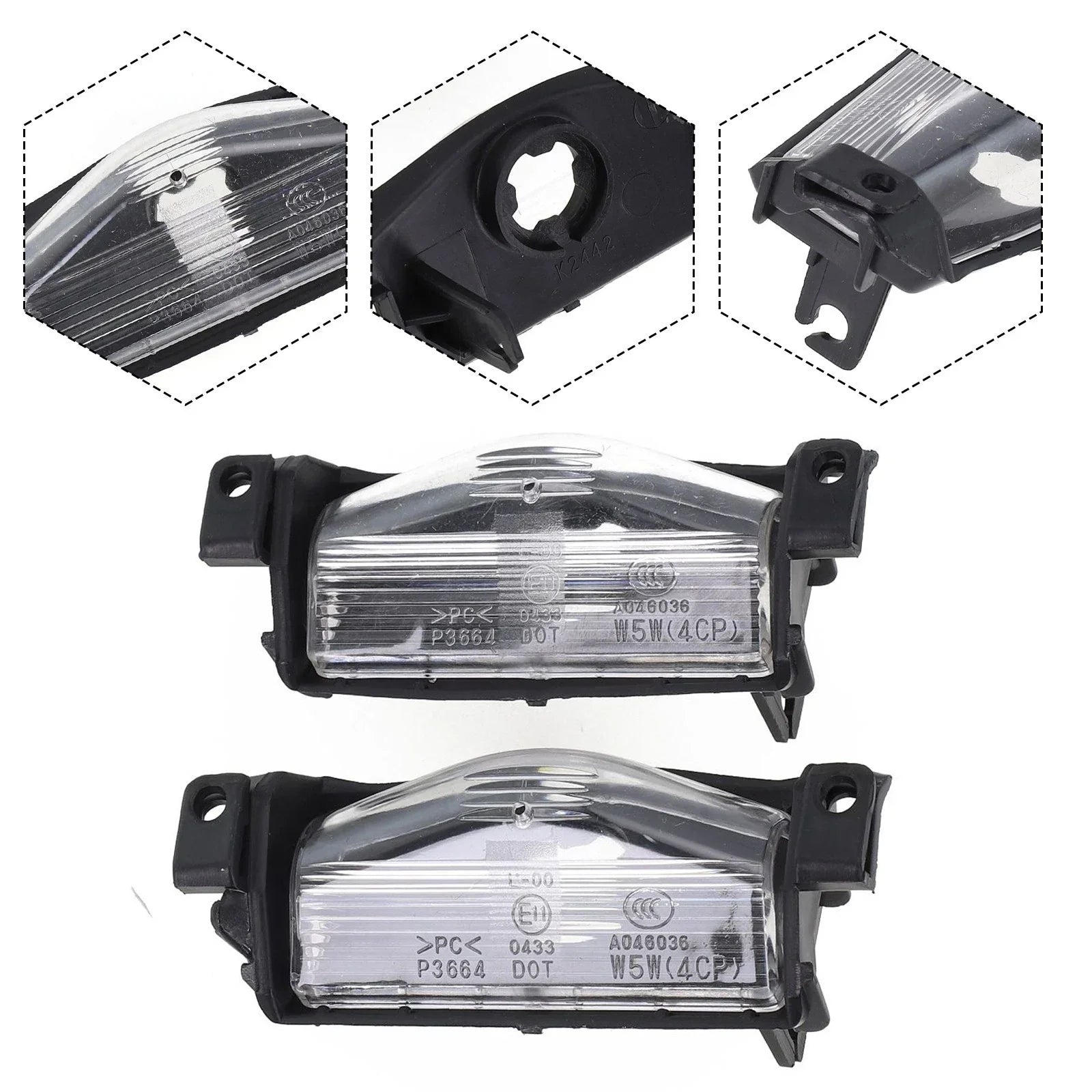 2 x License Plate Light Bumper Lamp Cover for Mazda 3 (2009���2013)