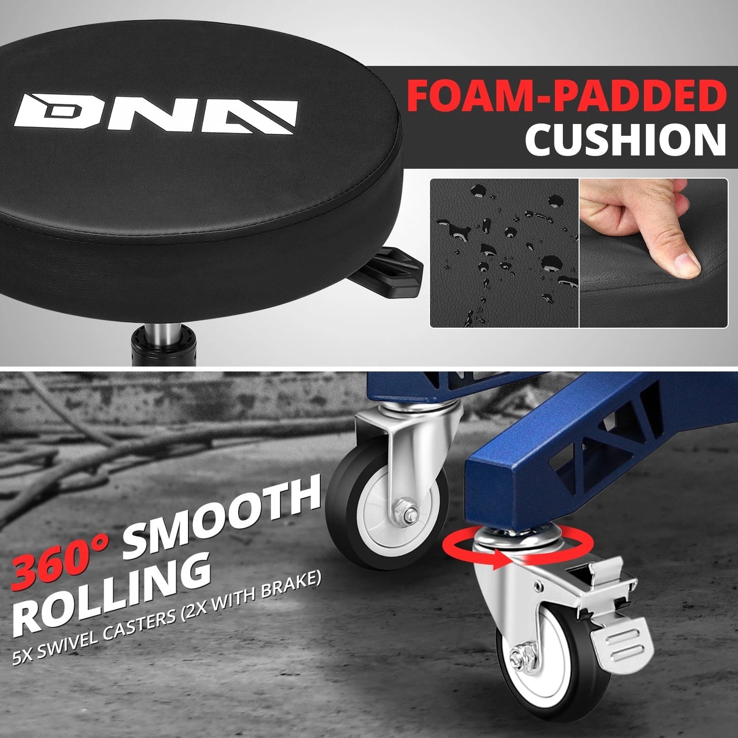 Adjustable Mechanics Roller Seat for Universal Use (18.3"-23.5")