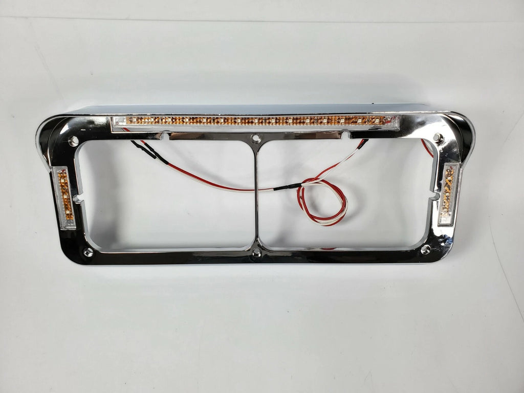 Headlight Bezel with Visor and Clear Lens LED Turn Signal for Dual 4x6 (2001–2007)