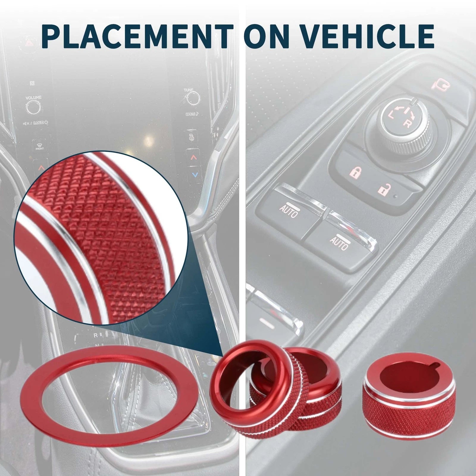 Set of 4 Media Tune Engine Start Mirror Switch Knob Covers for Subaru WRX (2022–2023) Red