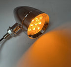 Mini Bullet LED Amber Chrome Light for Motorcycle Hot Rod Truck (Universal)