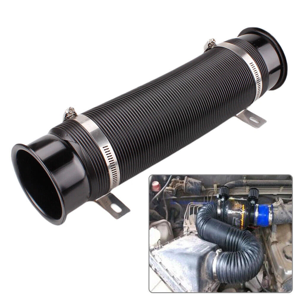 3" Flexible Cold Air Intake Hose Filter Pipe Kit for Universal Fit