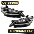 Halogen Headlight Set for Chrysler 200 (2015–2017) w/LED DRL, Chrome Trim