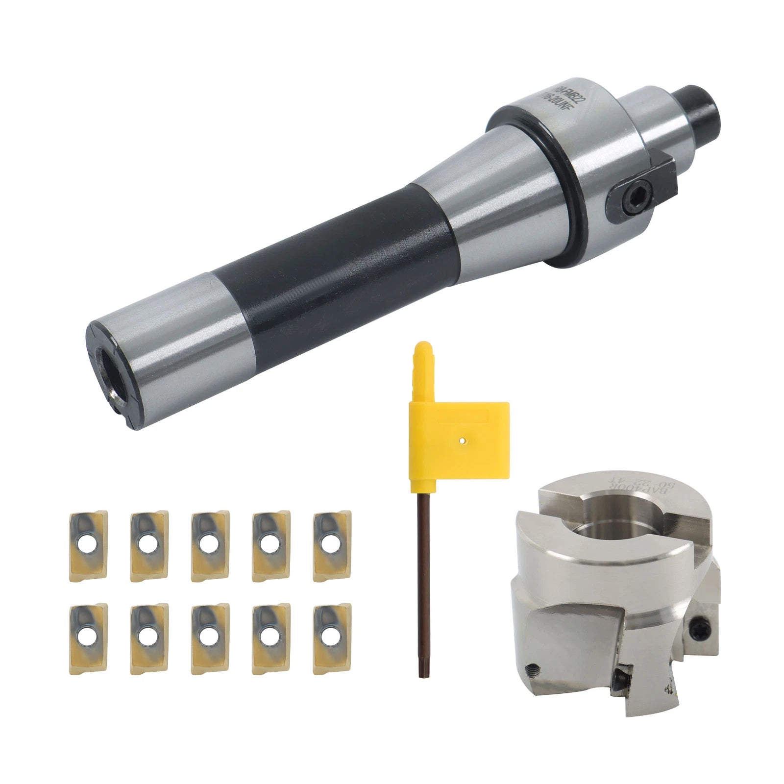 10Pc Carbide Insert Face End Mill Shell Cutter for R8 FMB22
