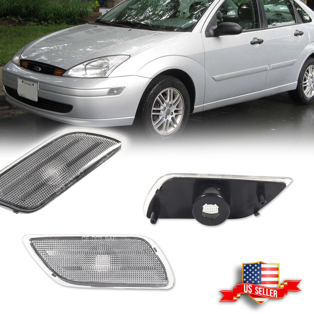 2X Euro Style Clear Lens Front Side Marker Lights for Ford Focus (2000–2004)