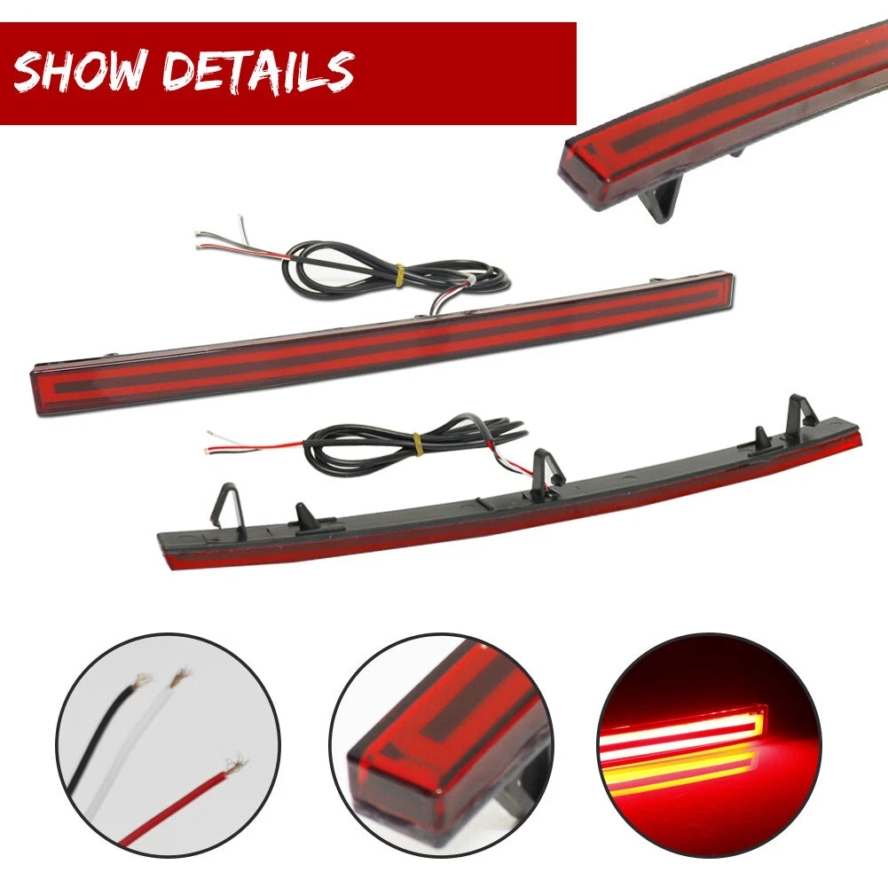 Red LED Rear Bumper Reflector Tail Brake Lights for Chevrolet Corvette C7 (2014–2019)